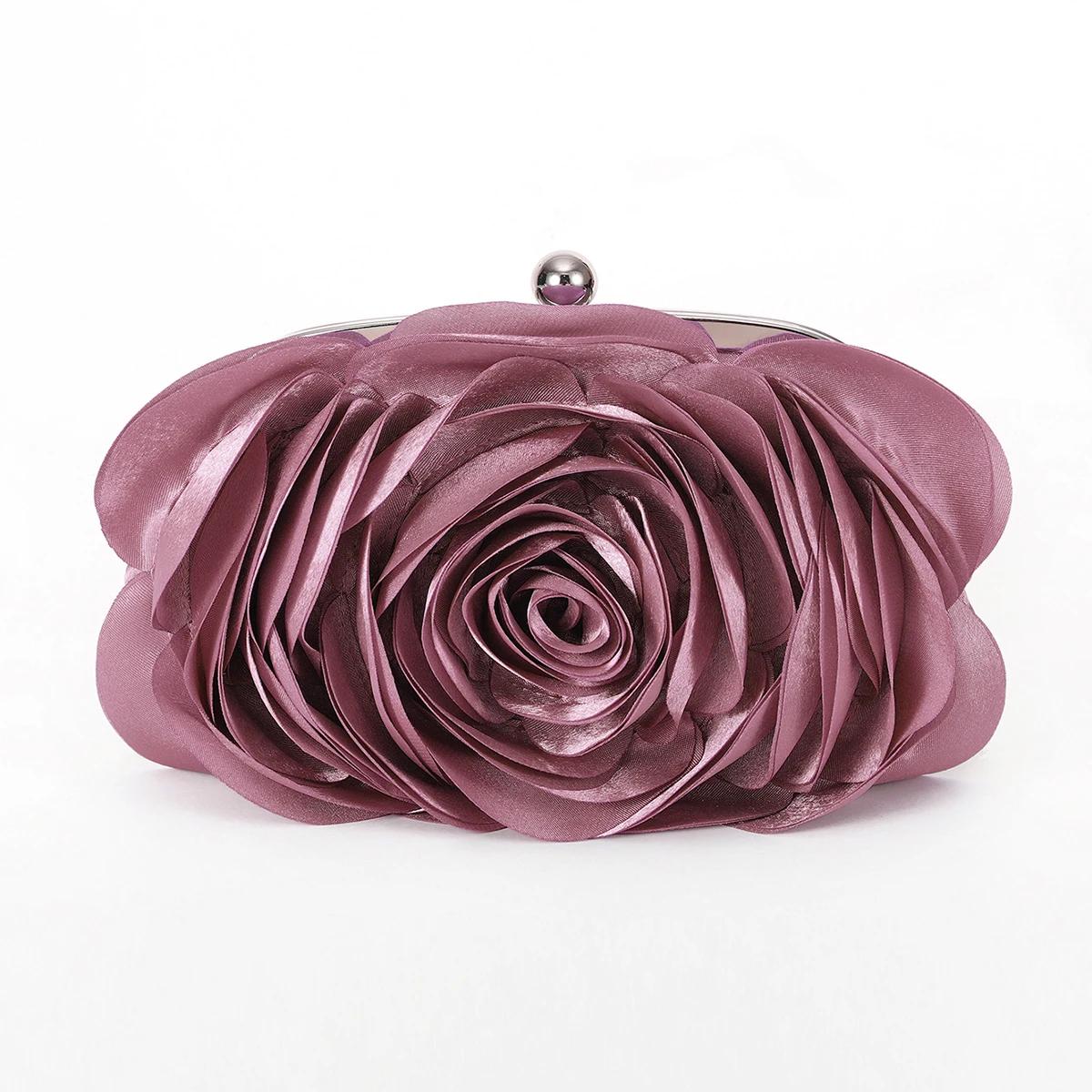 Sac de soirée floral portable pour femme, petit sac à main pour mariée, robe complète, sac à main de