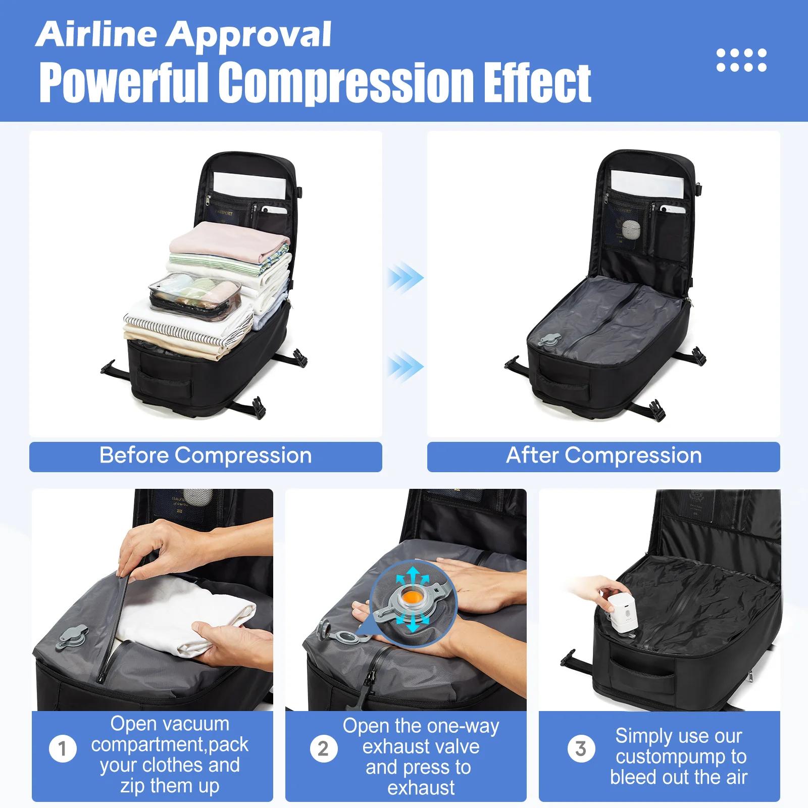 Avion Wizzair 40x30x20 sac à dos Air sous vide Compression sac à dos hommes sac à dos voyage cabine 