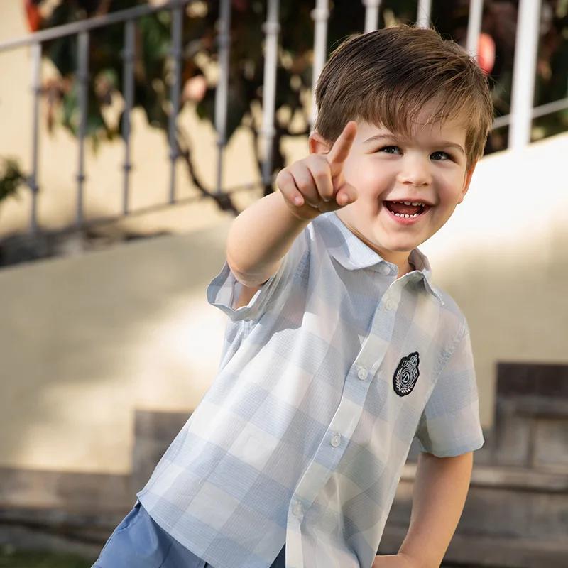 Dave Bella garçons costume Plaid été à manches courtes T-shirt Shorts deux pièces ensemble enfants G