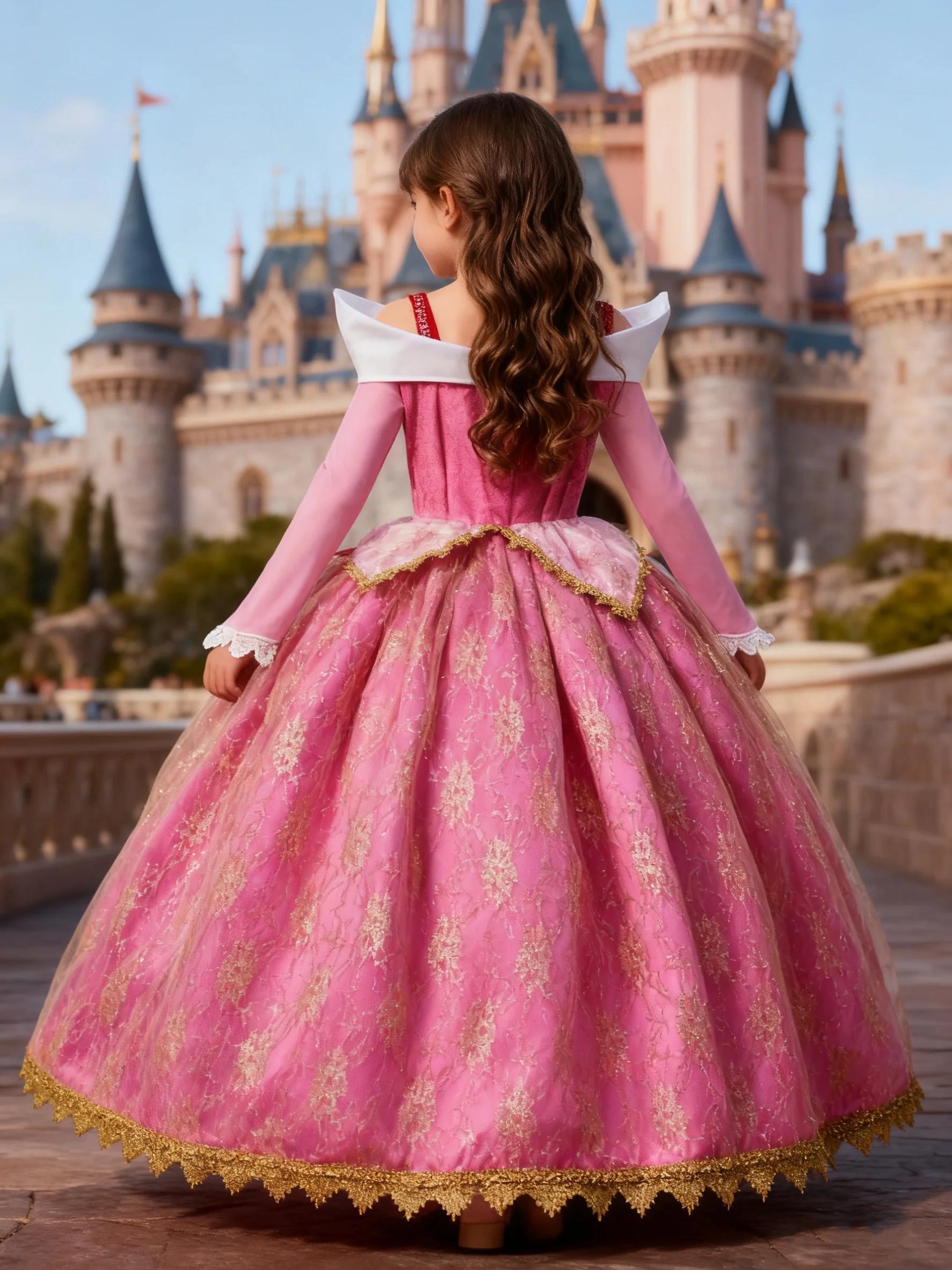 Fille Aurora robe de princesse enfants luxueux Cosplay Costume Rose Rose Briar Rose tenue enfants ca