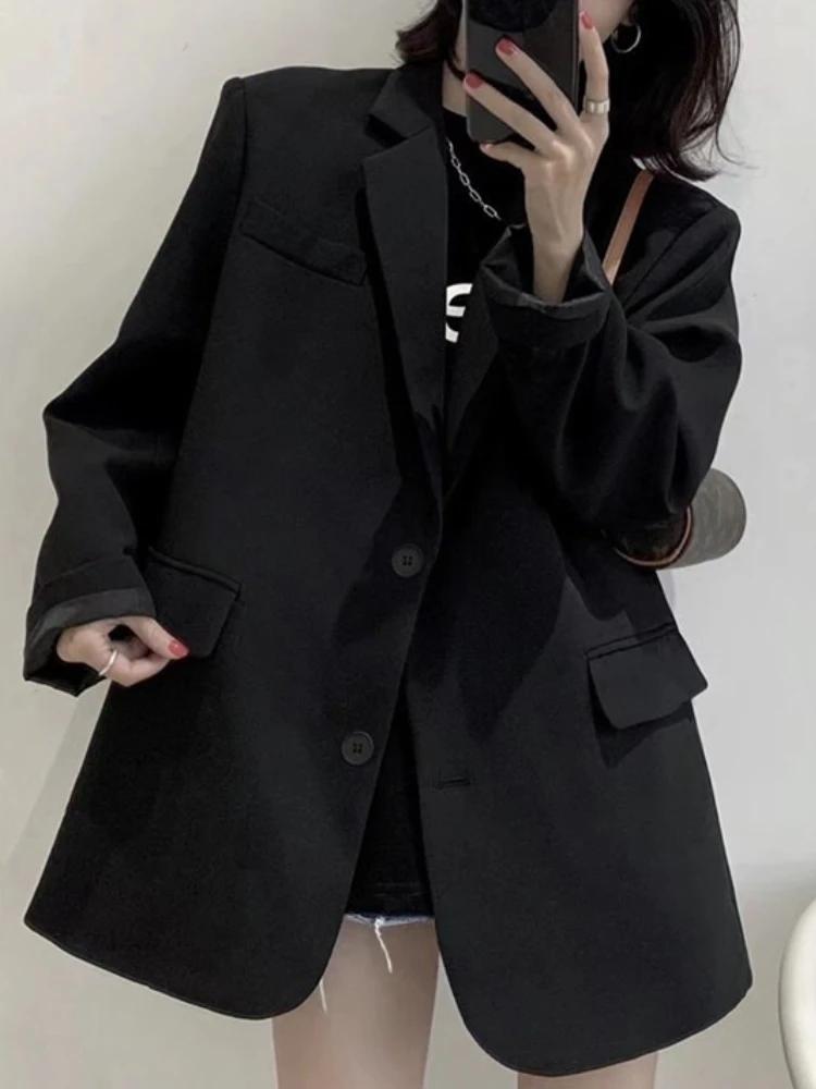 Nouvelle veste de costume unie pour femme, printemps-été, style coréen, décontractée et confortable,