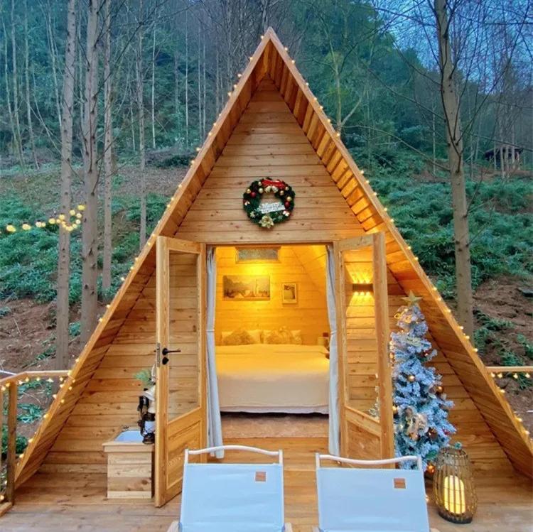 Maison triangulaire en bois de préservation pour extérieur, personnalisable, les influenceurs peuven
