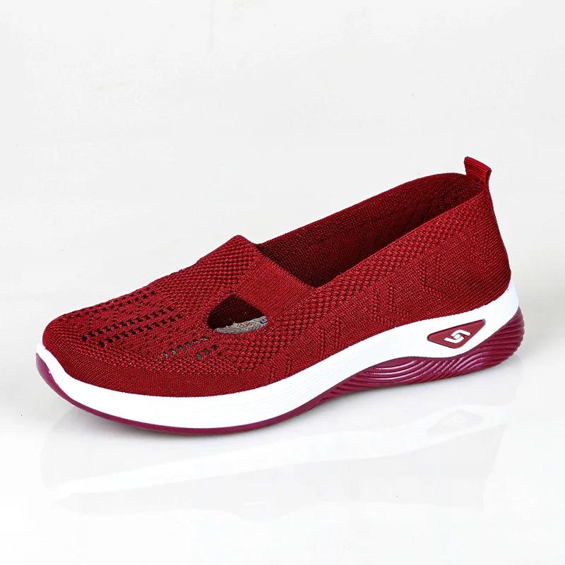 Chaussures d'été en maille respirante pour femmes, baskets légères à plateforme plate, décontractées