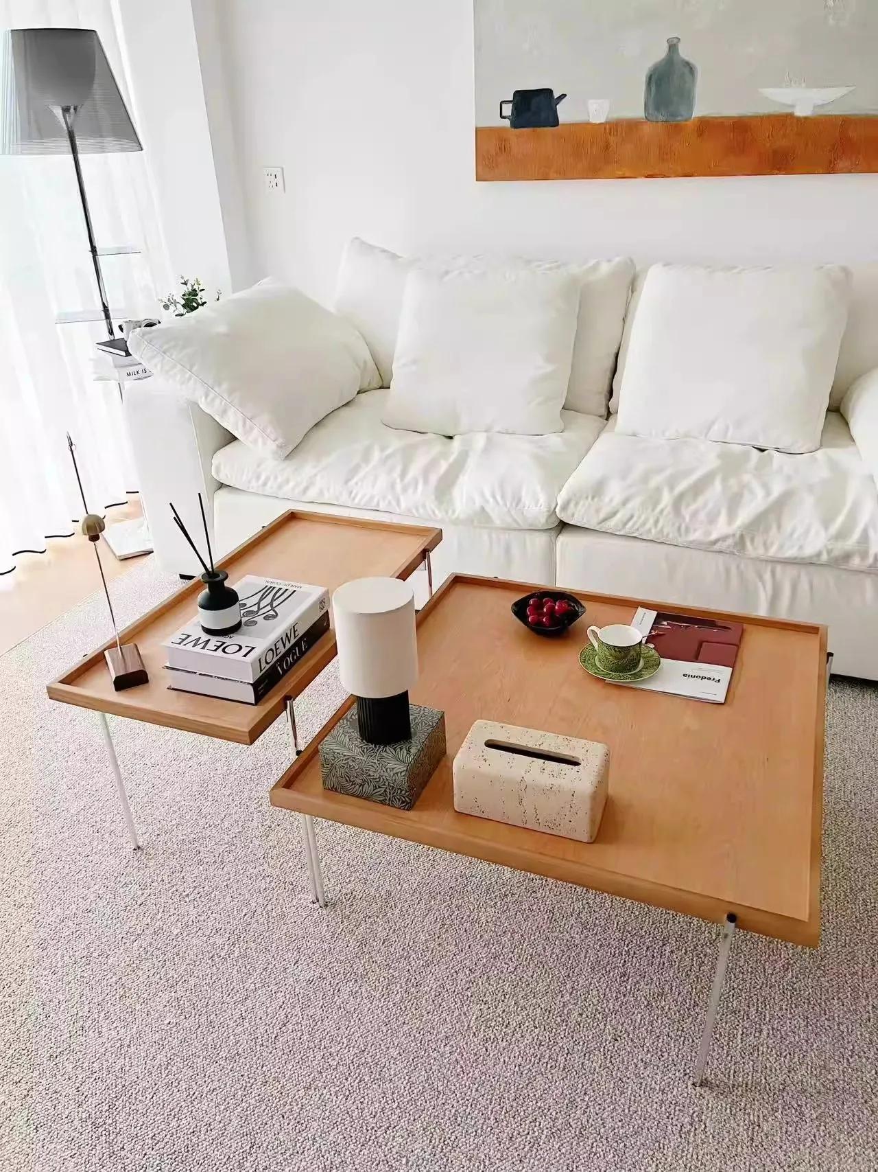 Table d'appoint en bois massif pour invités, Table à thé nordique moderne, simplicité légère, Design
