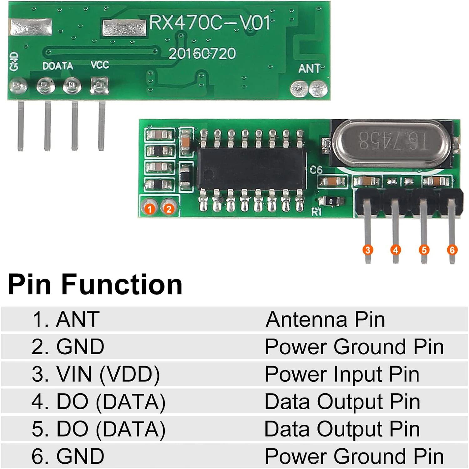 Émetteur et récepteur RF sans fil 433mhz, avec antenne, Module de télécommande, Kit de bricolage pou
