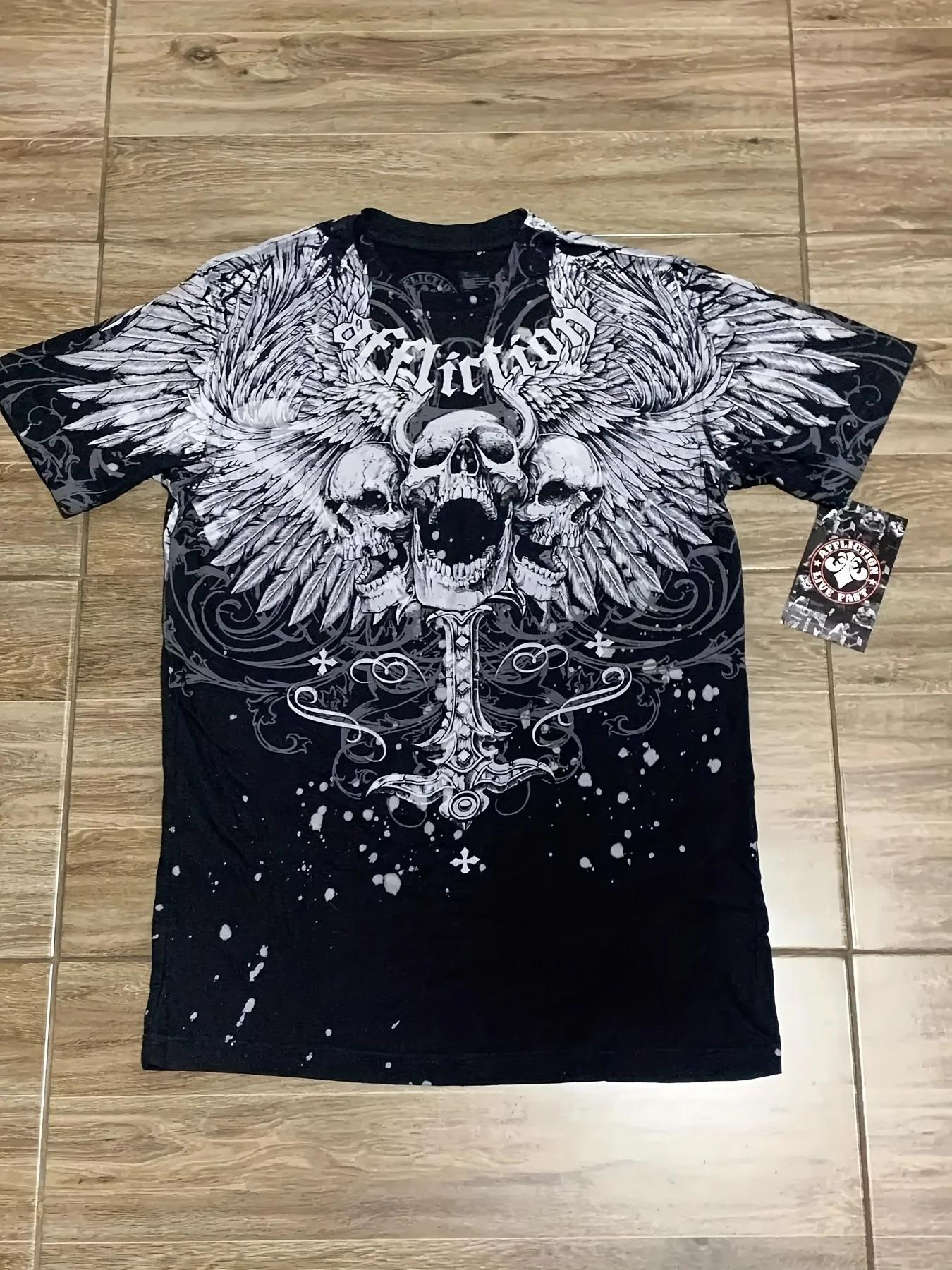Le nouveau T-shirt pour hommes pour l'été 2025 avec impression de crâne 3D est décontracté à la mode