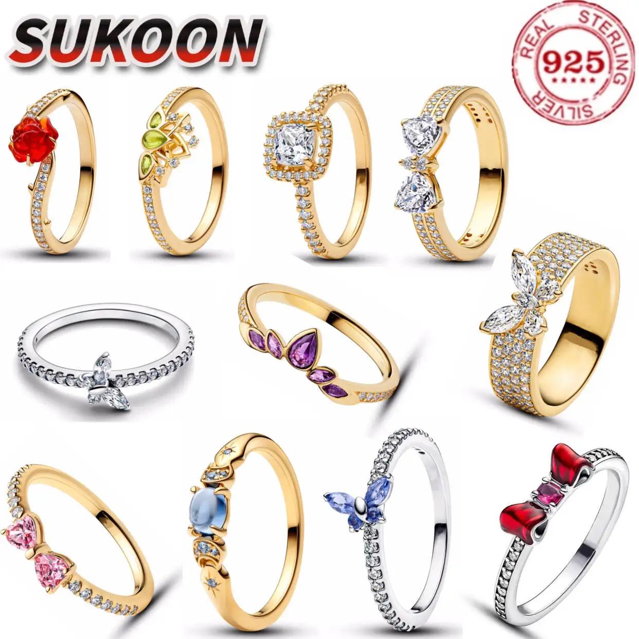 Meilleure vente 2025 – Bague en argent pur 925 % avec diamant en forme de rose, flocon de neige, pap