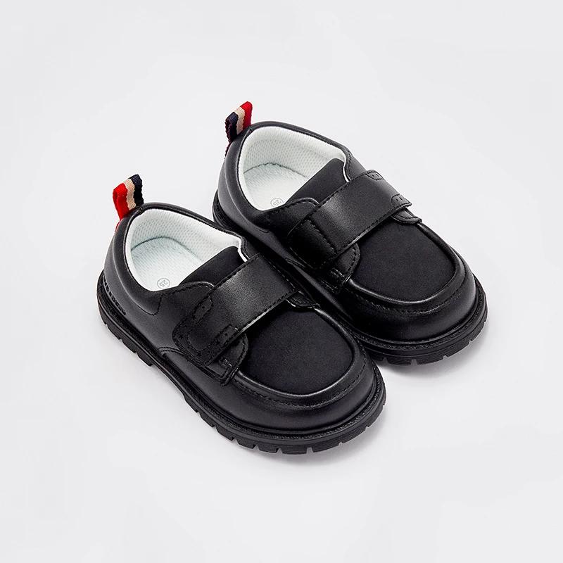MACKKids-Chaussures en cuir respirantes pour enfants, plates, noires, beiges, princesse, filles, gar