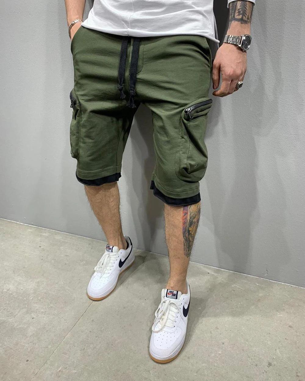 Short Cargo d'été en coton pour hommes, short de Fitness, respirant, pour jogging, entraînement, gym