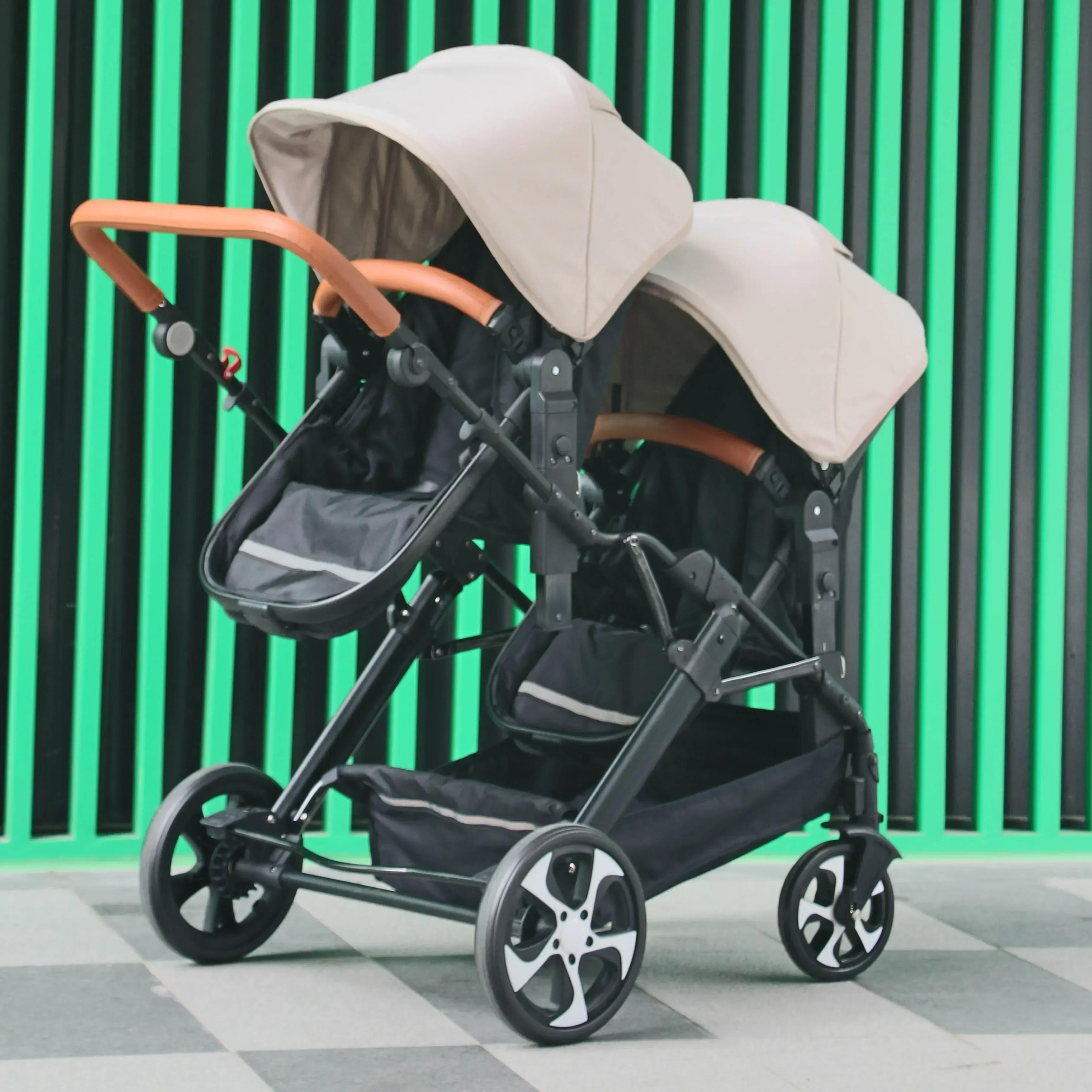 2025 NOUVEAU Poussette double 3 en 1 avec siège auto chariot landau Double Poussette pour deux enfan