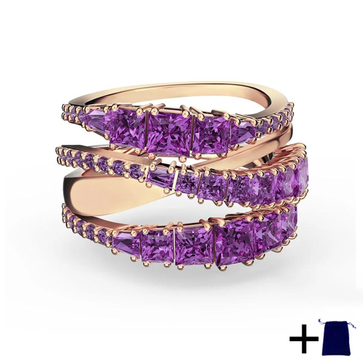 Bague de Couple en Zircon Dopamine, adaptée à la couleur arc-en-ciel, thème de bonbons, Dressing quo