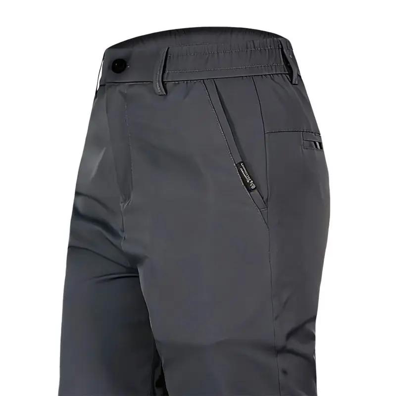 Pantalon décontracté homme 2026 en soie glacée, coupe droite, fin, respirant, pour l'été, style busi
