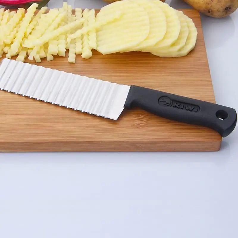Couteau ondulé français en acier inoxydable, coupe-pommes de terre professionnelle, couteau ondulé, 