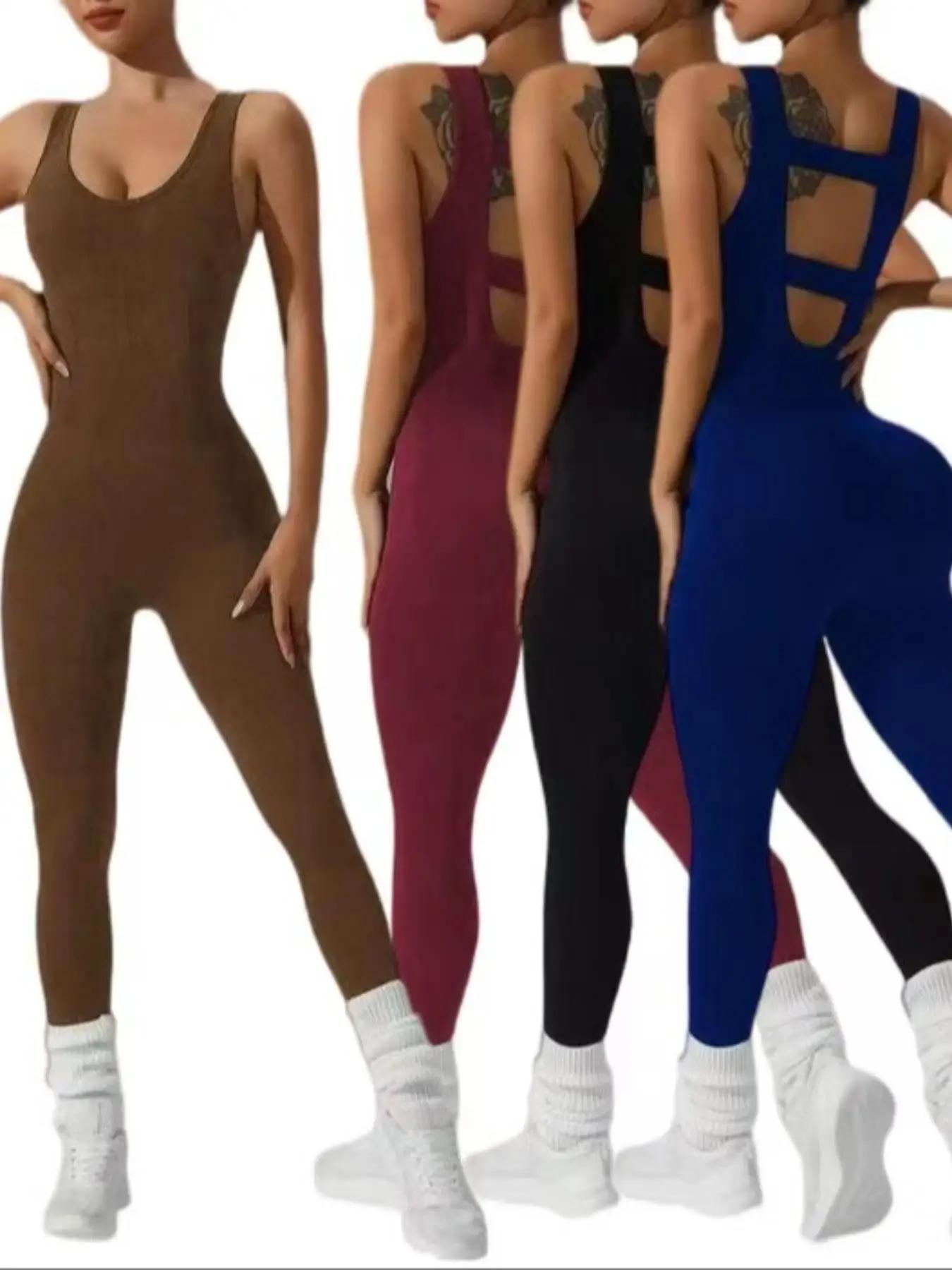 Combinaisons pantalons gilet pour femmes, 4 couleurs disponibles, design sexy gilet creux, combinais