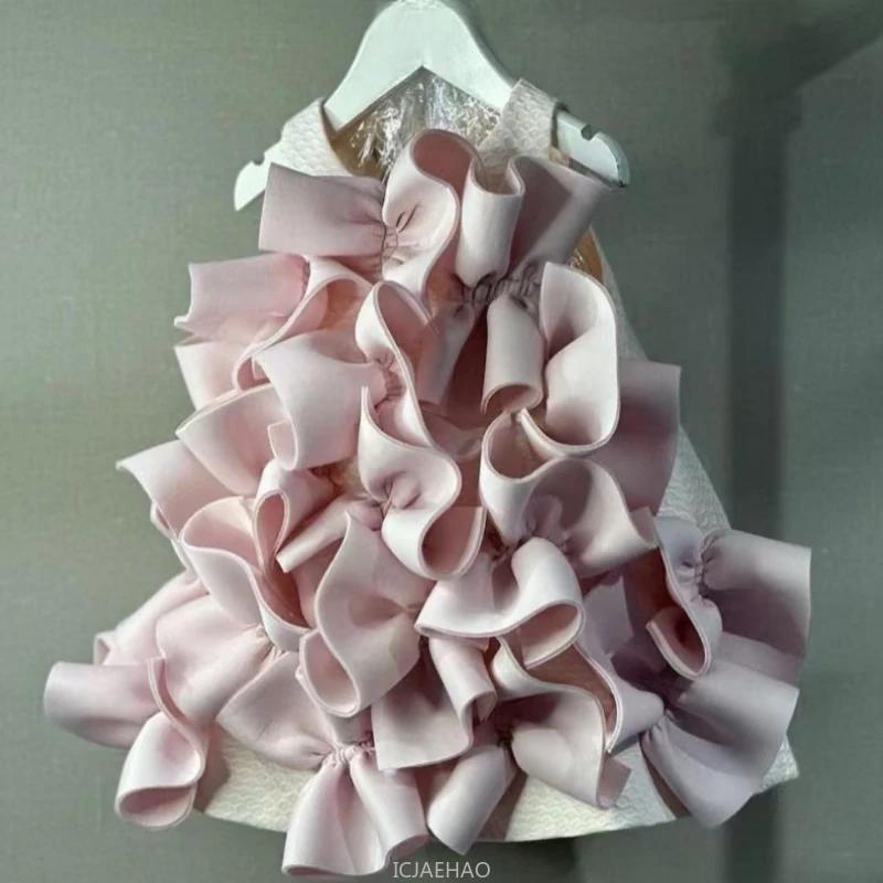 Vêtements pour adolescentes, robe de mariée à fleurs pour enfants, Costume avec nœud Simple, tenue d