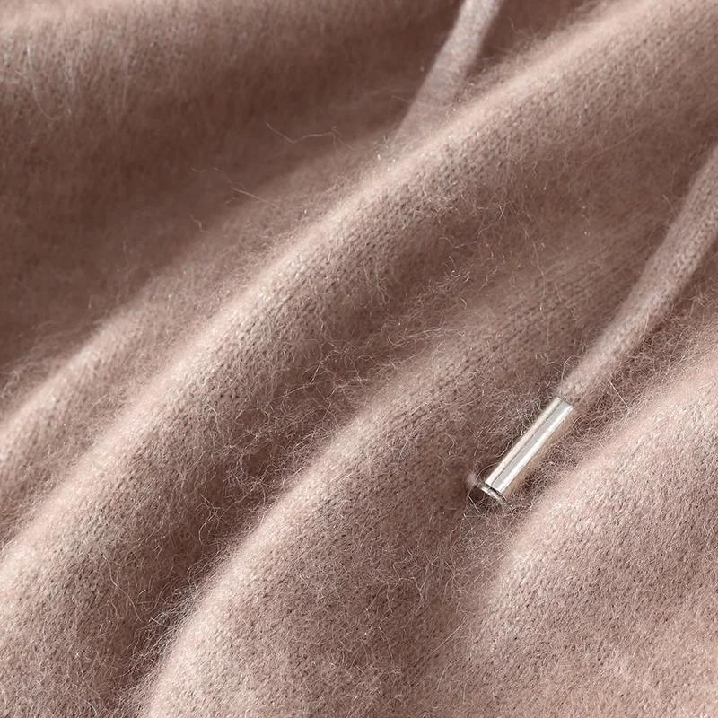 Vêtements pour hommes: pull tricoté en cachemire de vison pur 100%, pull à capuche décontracté et am