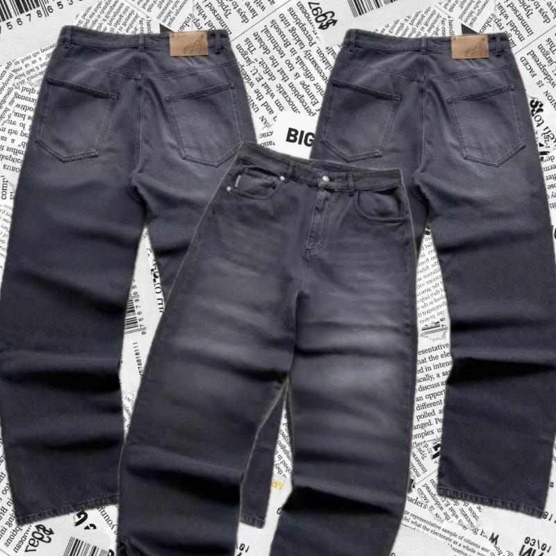 Pantalon décontracté pour hommes, européen et américain, hip-hop, pièce d'or, jean Y2K rétro gothiqu