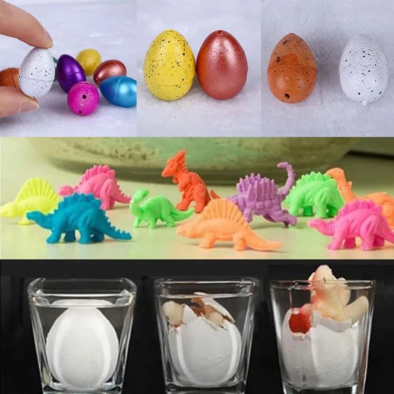 Mini œuf de dinosaure à couver, 10/20/60 pièces, œufs craquelés colorés, jouets amusants pour enfant