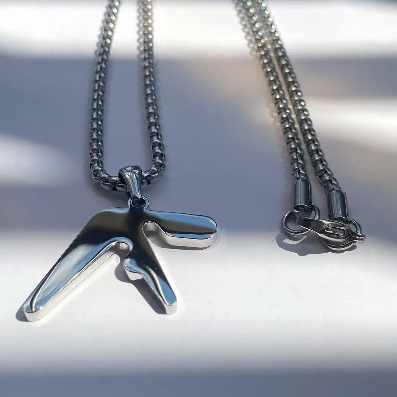 Collier pendentif en acier inoxydable de haute qualité avec logo Aphex – Collier hip-hop tendance po