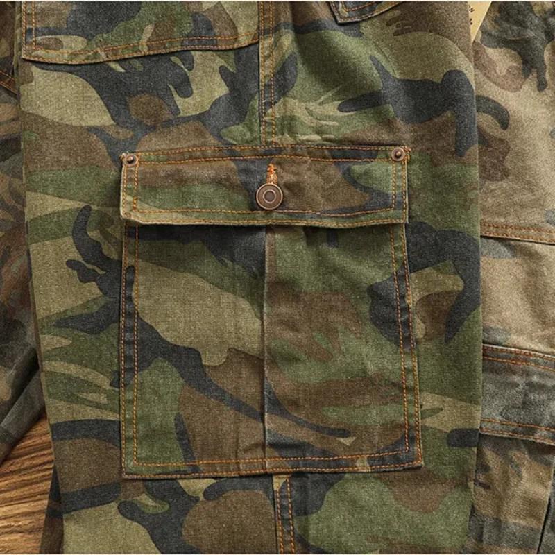 Pantalon cargo décontracté pour homme, style japonais, extérieur, multi-poches, ample, rétro, profil