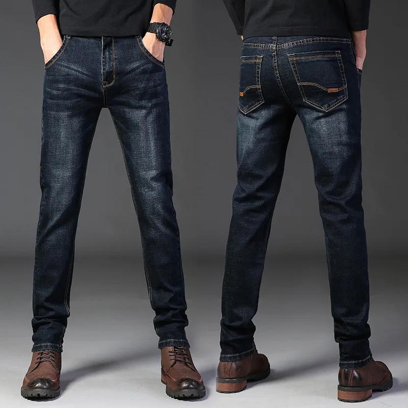 Jeans élastiques à coupe droite pour hommes, pantalons décontractés de style nouveau et populaire po