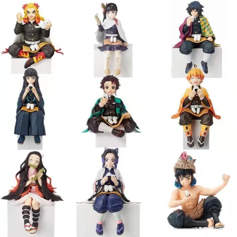 Figurines d'action Demon Slayer : Tanjirou, Tomioka Giyuu, Zenitsu, Kochou Nezuko – Figurines de col