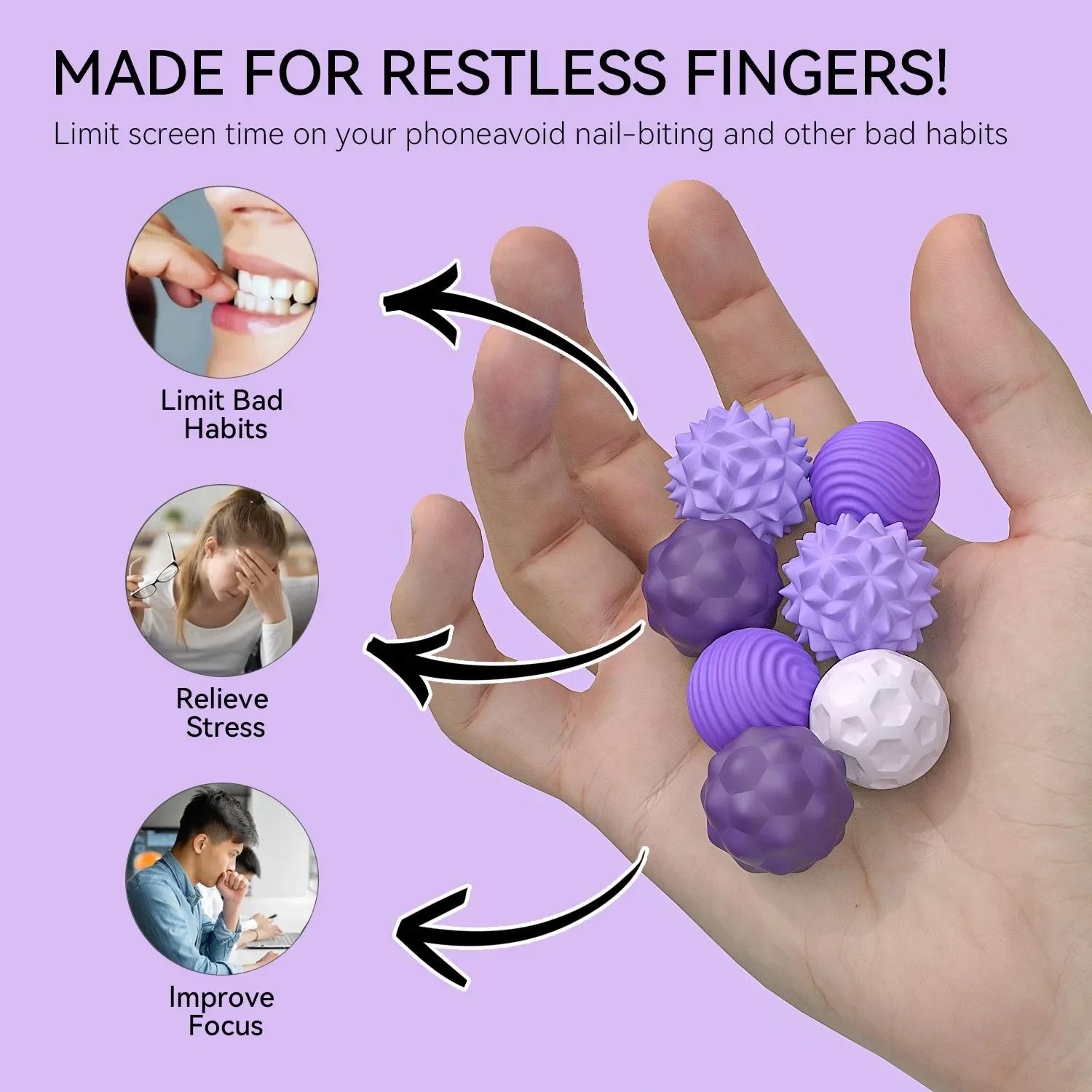 Boules sensorielles magnétiques en Silicone, jouet Fidget, balles d'inquiétude, autisme, apaisant, j