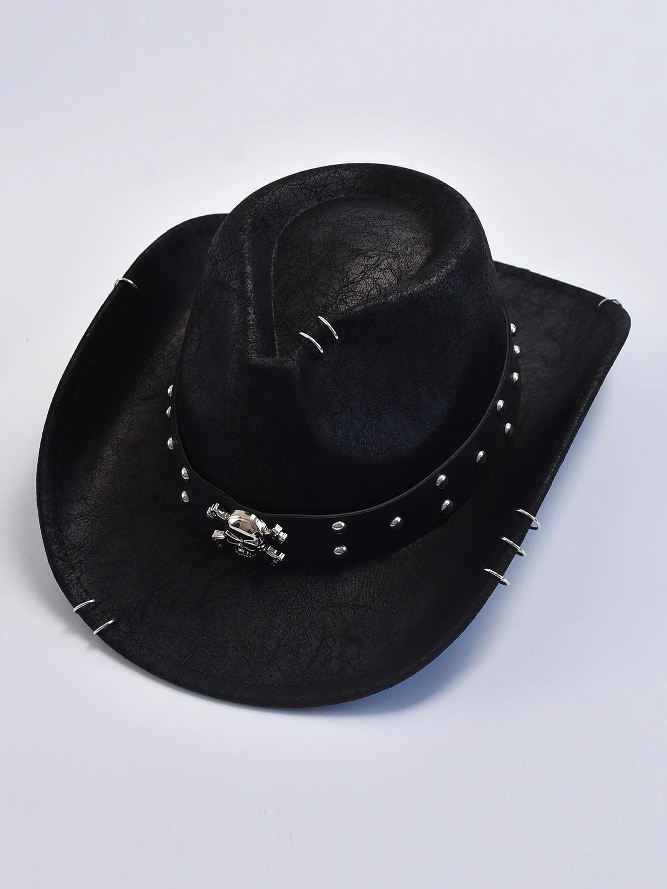Chapeau de Cowboy occidental Vintage en Faux cuir pour hommes, chapeaux de Jazz pour hommes, chapeau
