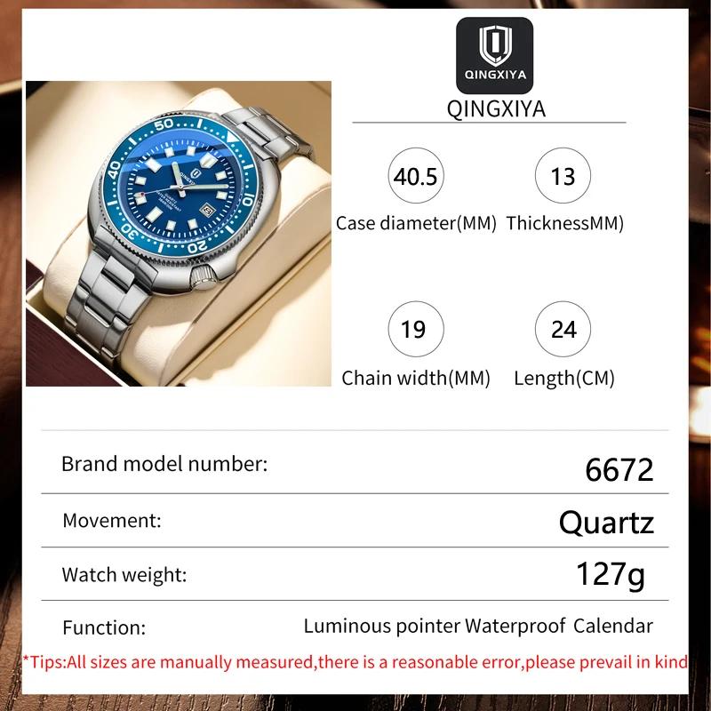 QINGXIYA Top marque de luxe hommes montres à Quartz de haute qualité bracelet en acier inoxydable ét