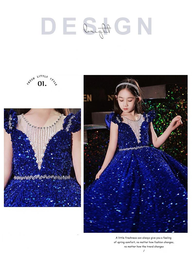 Robe de Princesse Longue à Paillettes pour Fille, Tenue de Bal Élégante, Cadeau d'Anniversaire, Mari