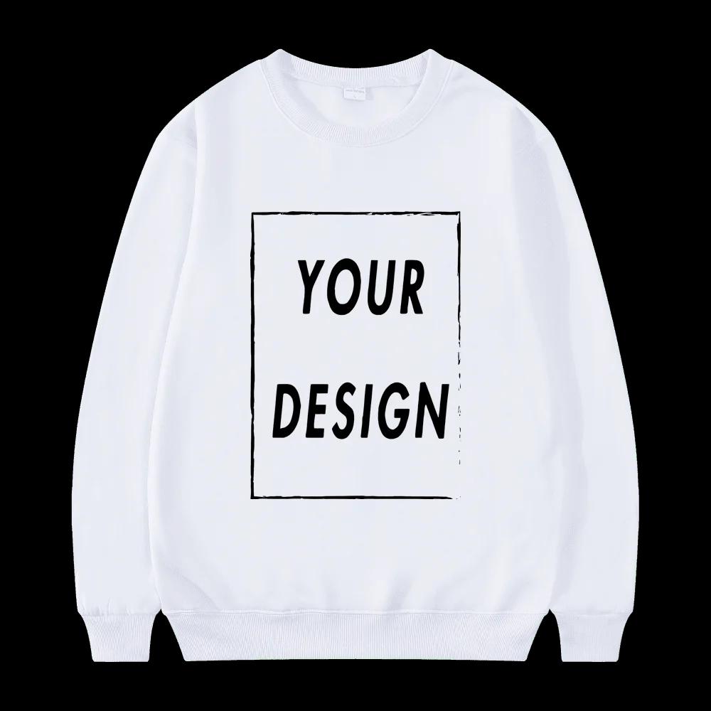 Sweat-shirt unisexe sans chapeau, personnalisé avec votre Logo, col rond, à la mode, décontracté, po