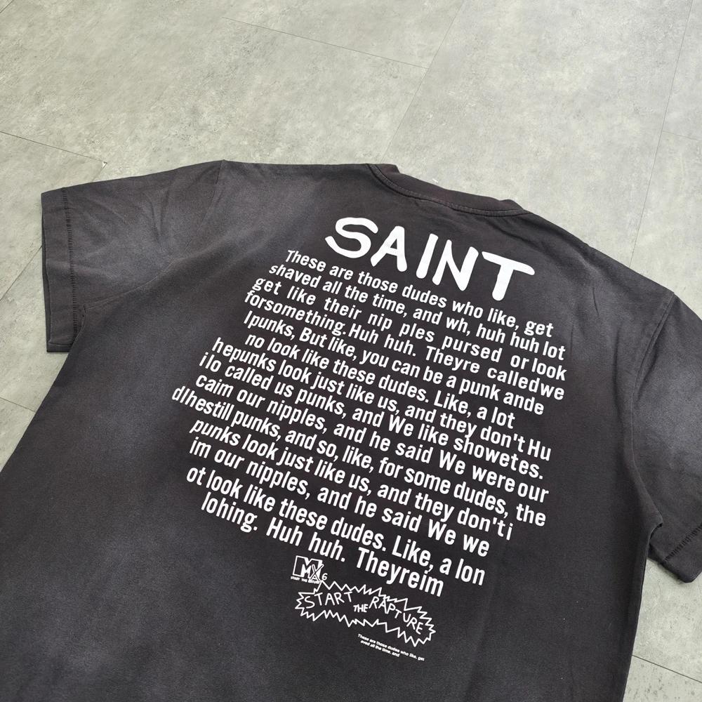 Yao mode Saint de Michael 25SS t-shirt décontracté hommes hauts vêtements surdimensionné Vintage amp