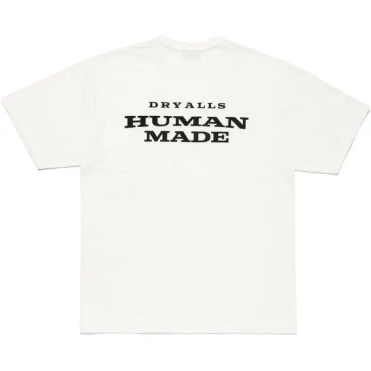 T-shirt à manches courtes à double col imprimé canard sur la poitrine HUMAN MADE FW25 pour hommes et
