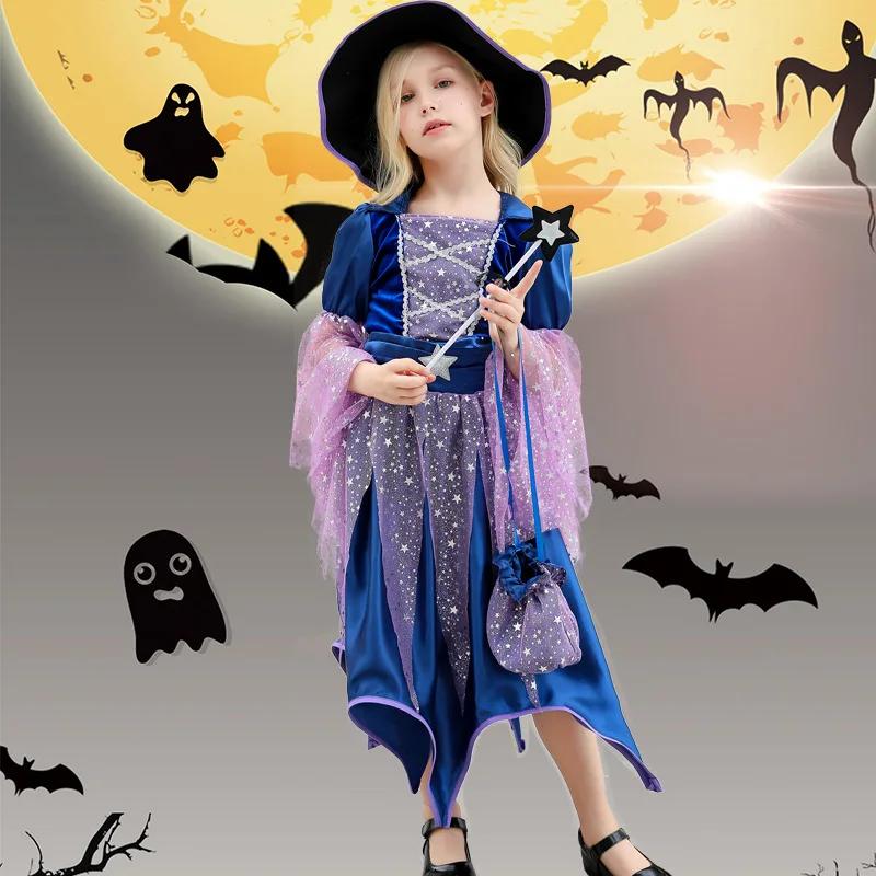 Costumes de fête d'Halloween robe de sorcière pour filles enfants Cosplay carnaval Costume de sorciè