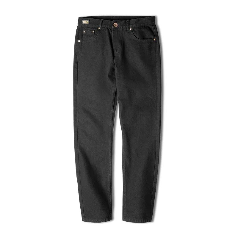 Maden-Jean Baggy en Denim pour Homme, Style Rétro Américain, Noir Pur, Mi-Audio, Délavé à l'Eau, Poc