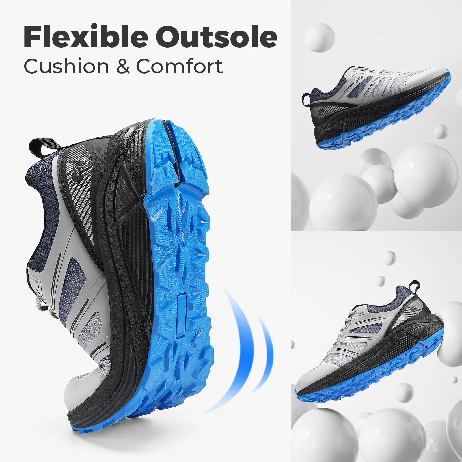 Chaussures de sport extra larges pour hommes Fittington, baskets amortissantes, chaussures de trail 