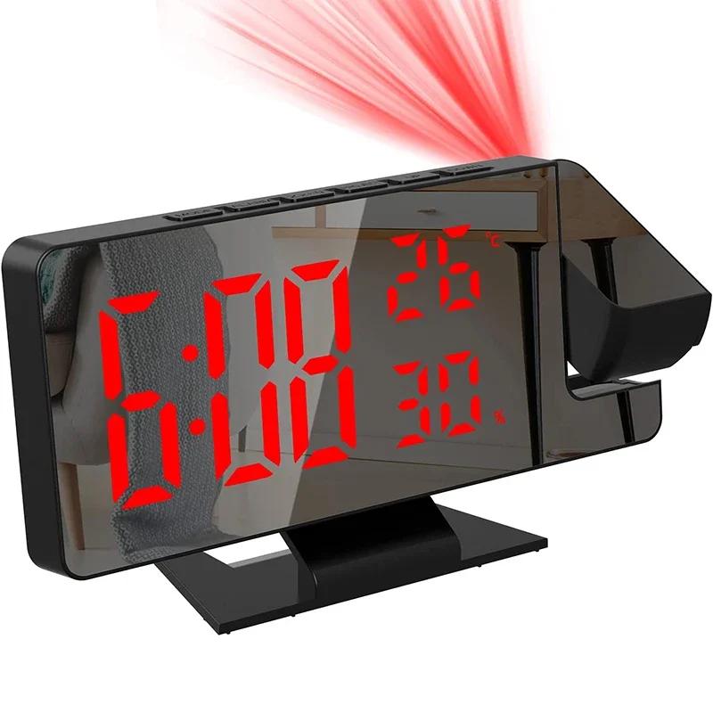 Réveil numérique LED avec affichage de l'heure et de la température, horloge de plafond, budgétaire,