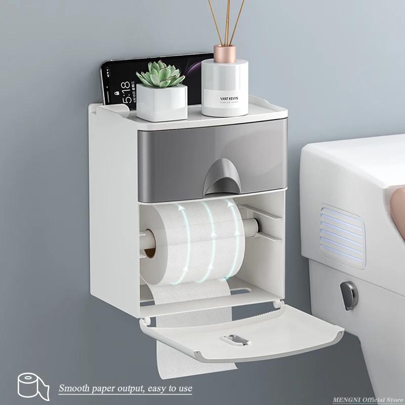 MENGNI porte-papier hygiénique de haute qualité, boîte de rangement étanche pour mouchoirs, organisa