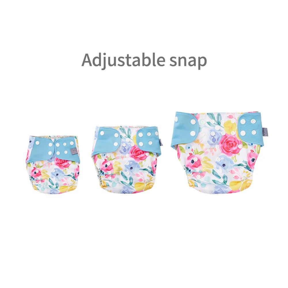 Lot de 4 couches lavables Elinfant pour bébé 3-15 kg - Intérieur en maille respirante et imperméable