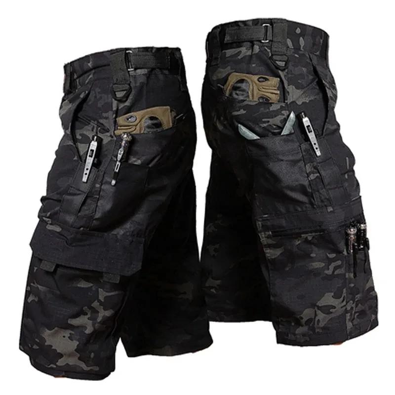 Short de Camouflage pour hommes, séchage rapide, poches multiples, pantalon militaire, randonnée en 