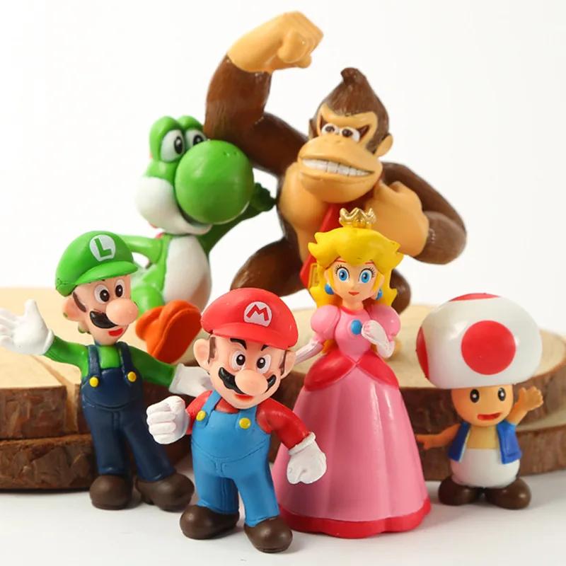 Poupée dinosaure Mario SuperMario, modèles faits à la main, décorations de gâteaux, 6