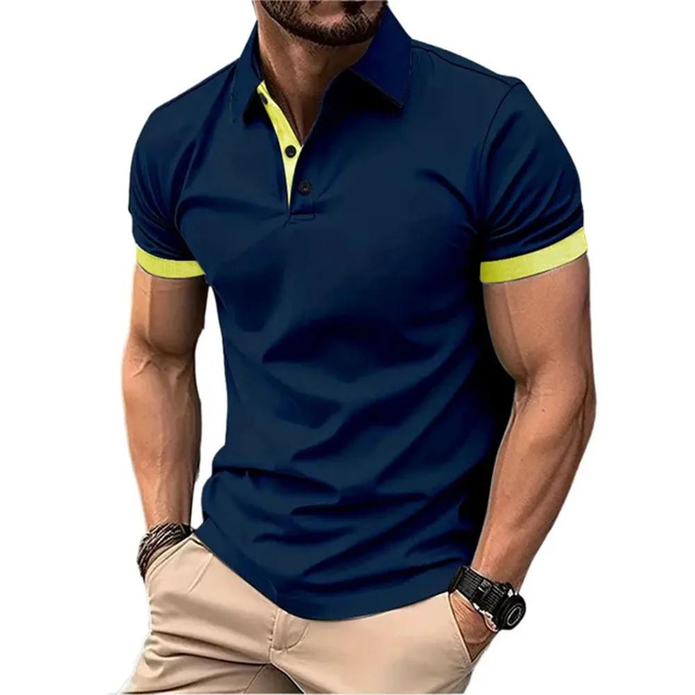 Polo décontracté à manches courtes pour hommes, coupe couvertes, Économie bloquant les documents, St
