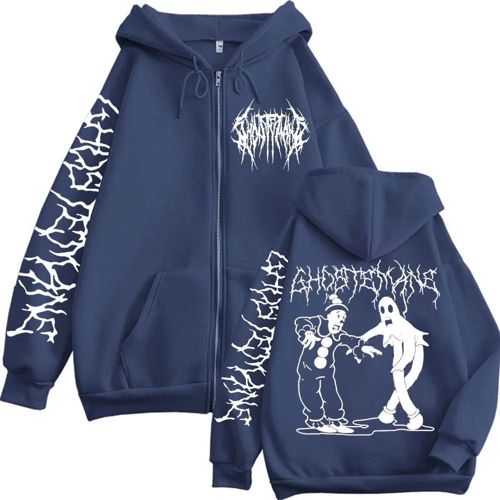 Sweat à capuche imprimé Ghostemane avec fermeture éclair, métal Rock Pop Music, sweat-shirt à capuch