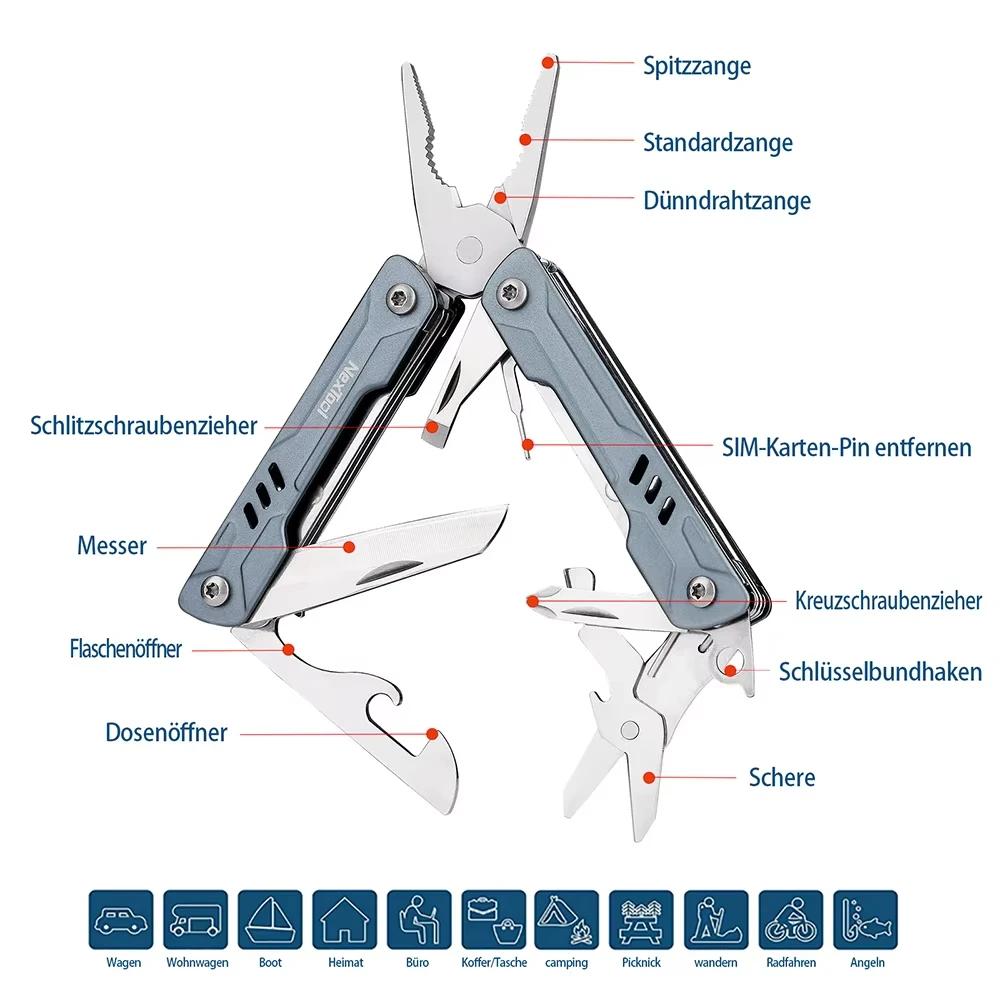NexTool S11 11 en 1 Mini pince à marin multi-outils couteau de poche outils pliants coupe-fil extéri