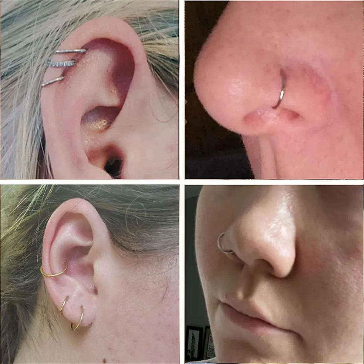 Anneaux de nez articulés en acier inoxydable, 5/10 pièces, 16G, cerceau, Septum, Clicker, Tragus, He