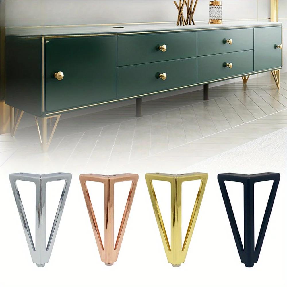 Pieds de Remplacement en Métal Épais pour Meubles, 4 Pièces, 15cm, pour Canapé, Meuble TV, HOCabinet