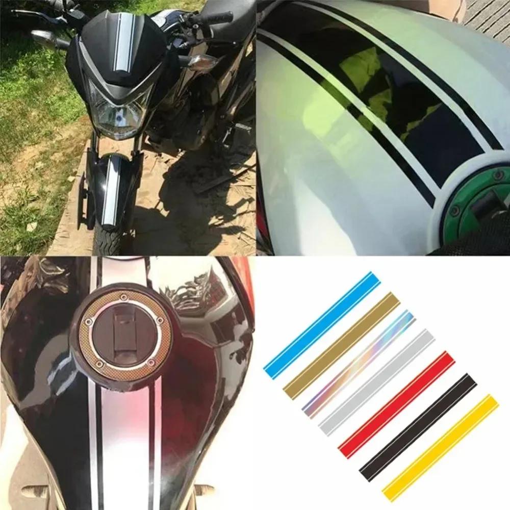 Autocollants de Moto en vinyle imperméable à rayures fines, 50CM, pour capot de réservoir de carbura