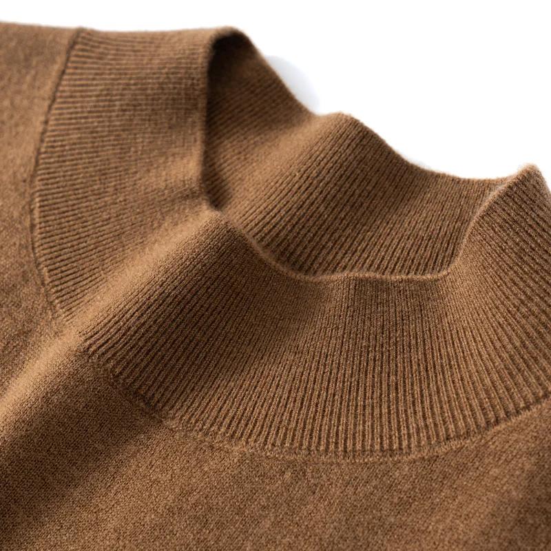 Pull à manches courtes et col mi-haut pour hommes, gilet décontracté tricoté à Base fine, T-shirt 10