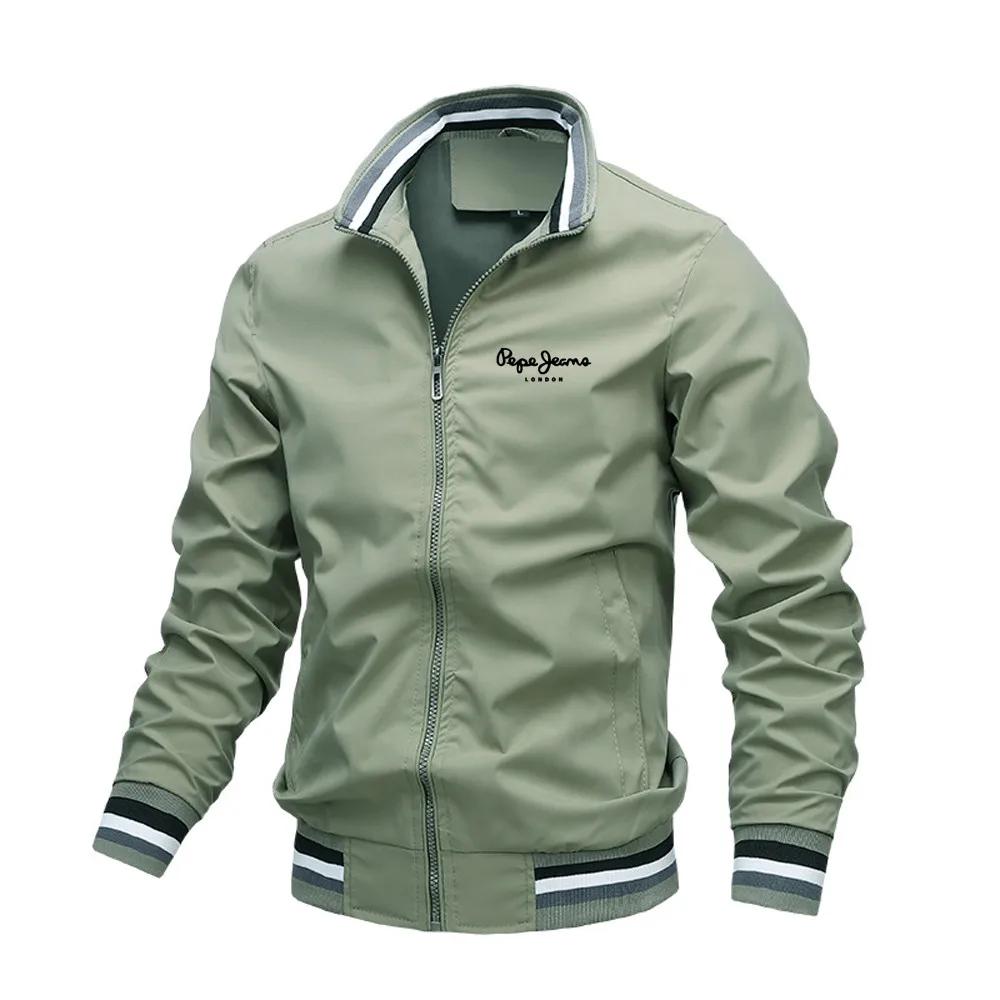 Automne et hiver hommes col montant décontracté veste à glissière Sports de plein air manteau coupe-