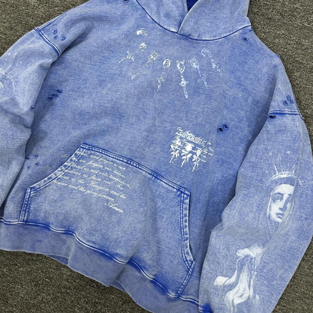 Yao mode Streetwear surdimensionné décontracté coton à capuche Vintage sweat de luxe rétro haute rue